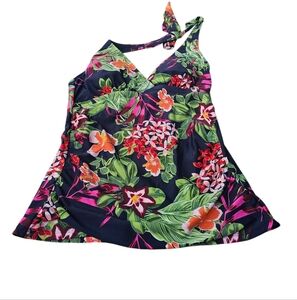 Kona Sol Floral Swimwear Top Size Medium